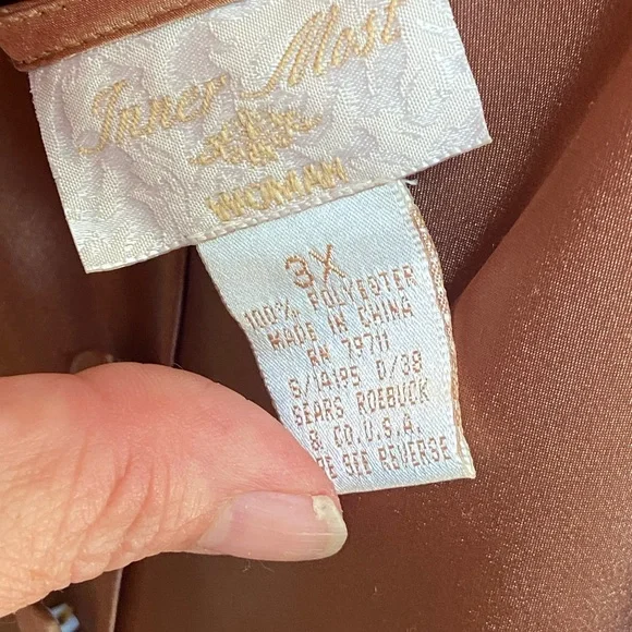 Inner Most Gold Satin Nightie, Size 3X - Picture 5 of 6